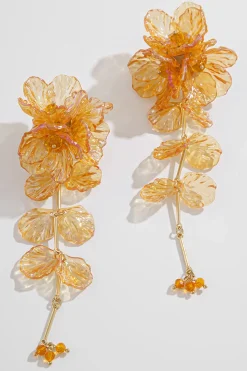 MICAS Earrings|Accessories-Floral Tassel Earrings TANGERINE