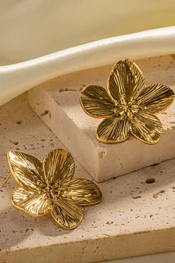 MICAS Earrings|Accessories-Flower Design Earring GOLD