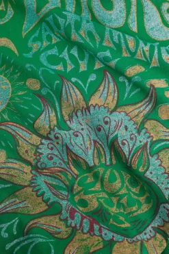 MICAS T-Shirts-Flower Print Hem Knotted Short Sleeve T-Shirt