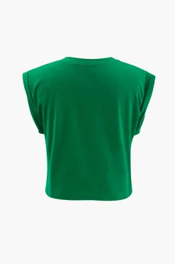 MICAS T-Shirts-Flower Print Hem Knotted Short Sleeve T-Shirt