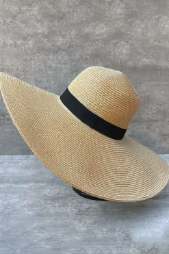 MICAS Accessories-Foldable Sun Protection Beach Straw Hat TAN