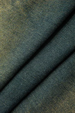 MICAS Skirts-Frayed Cut Out Button Washed Denim Skirt DARK WASH BLUE