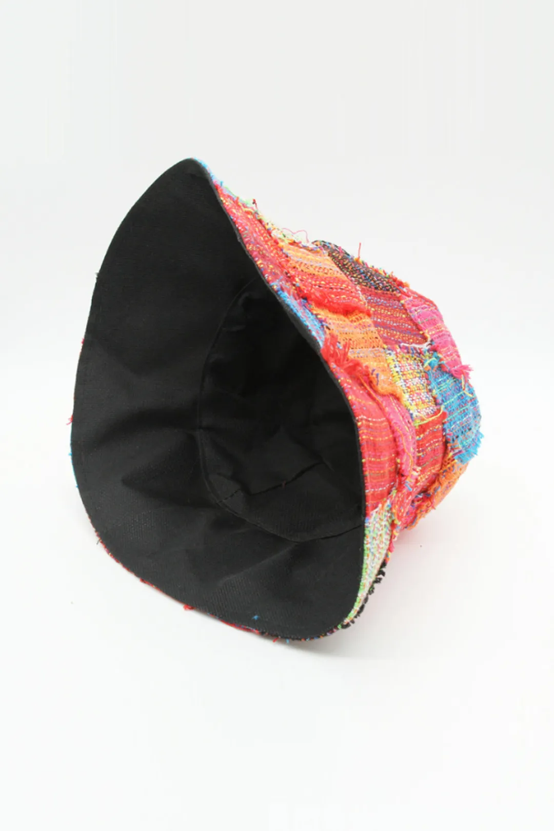 MICAS Accessories-Frayed Patchwork Bucket Hat MULTICOLOR