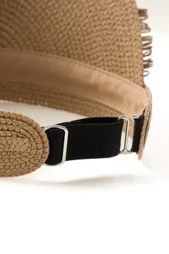 MICAS Accessories-Fringe Brim Straw Visor Hat