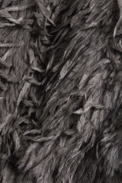 MICAS Outerwear|Outerwear-Fringe Faux Fur Coat GRAY