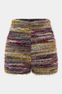 MICAS Short Sets-Fringe Off Shoulder Cropped Top And Shorts Set MAROON