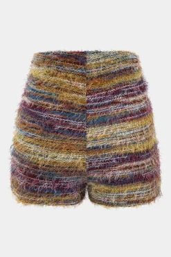 MICAS Short Sets-Fringe Off Shoulder Cropped Top And Shorts Set MAROON