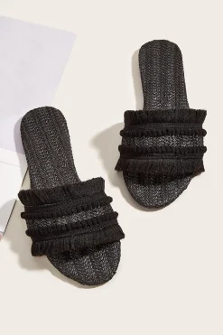 MICAS Shoes|Shoes-Fringe Slippers