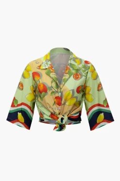 MICAS Blouses & Shirts-Fruit Print Short-Sleeve Shirt YELLOW