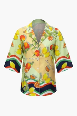 MICAS Blouses & Shirts-Fruit Print Short-Sleeve Shirt YELLOW