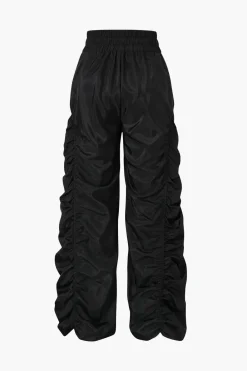 MICAS Cargo Pants|Pants-Gathered Drawstring Wide Leg Cargo Pants