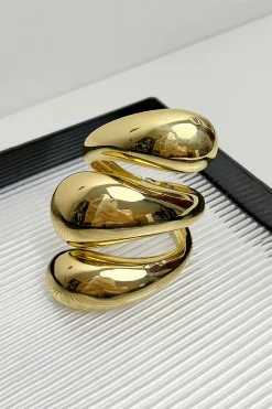 MICAS Bracelets|Accessories-Geometric Bracelet With Spiral Design GOLD