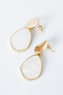 MICAS Earrings|Accessories-Geometric Pearl Earrings GOLD