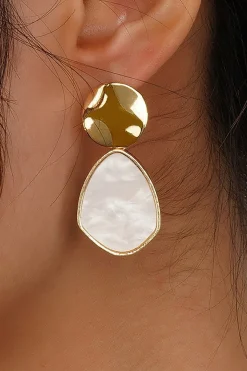 MICAS Earrings|Accessories-Geometric Pearl Earrings GOLD