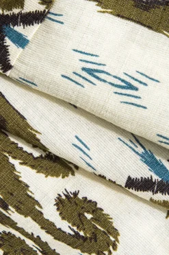 MICAS Tube Tops-Geometric Print Tie Front Tube Top BROWN