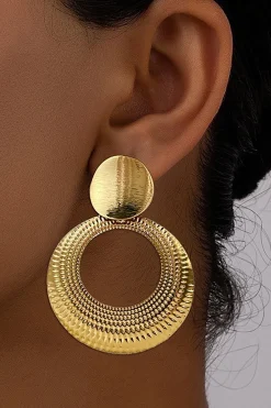MICAS Earrings|Accessories-Geometric Round Earrings GOLD