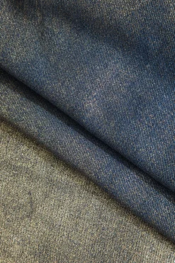 MICAS Jeans-Glitter Metallic Foil Wide Leg Jeans SKY BLUE