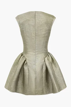 MICAS Mini Dresses-Glitter V-neck Mini Dress GOLD