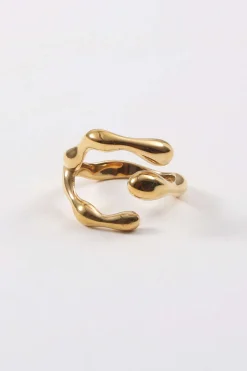 MICAS Accessories-Plated Molten Ring GOLD