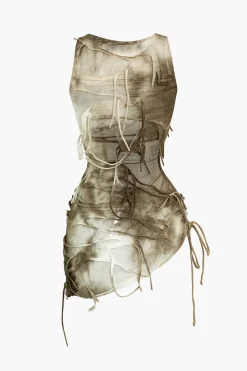 MICAS Swimwear|Vacation Sets-Halter Bikini And Tie Dye Cover Up Sarong 3-pcs Set MULTICOLOR