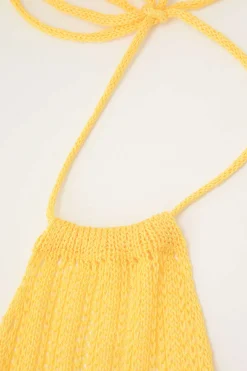 MICAS Knitwear|Knit Dresses-Halter Knit Backless Cover-up Dress