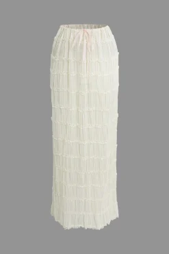 MICAS Skirt Sets|Vacation Sets-Halter Neck Tie Ruched Backless Ruffle Skirt Set