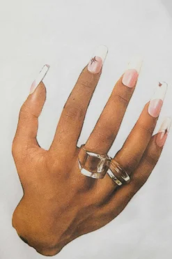 MICAS T-Shirts-Hands Print Round Neck Crop T-shirt