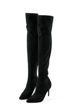 MICAS Shoes|Boots-High Heels Pointed Toe Over The Knee Boots BLACK