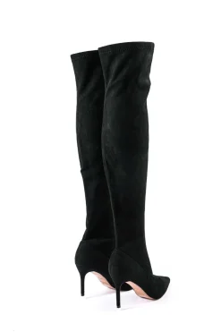 MICAS Shoes|Boots-High Heels Pointed Toe Over The Knee Boots BLACK
