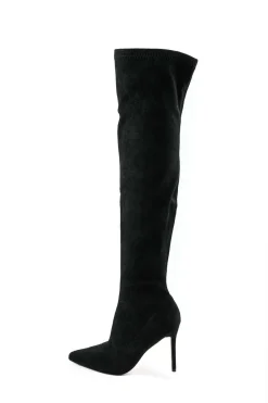 MICAS Shoes|Boots-High Heels Pointed Toe Over The Knee Boots BLACK