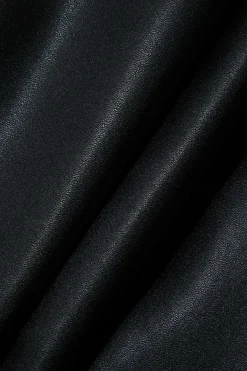 MICAS Skirts-High Waist Faux Leather Zipper Mini Skirt