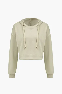 MICAS Skirt Sets-Hooded And Slit Mini Skirt Set KHAKI