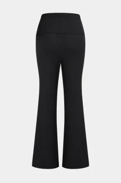 MICAS Pant Sets-Hooded Zipper Long Sleeve Top And Trousers Set BLACK