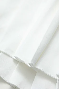 MICAS Mini Dresses-Hook And Eye Front Zip Up Back Pleated Cami Mini Dress WHITE