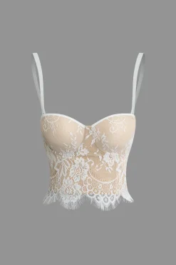 MICAS Corset & Bustier Tops|Tank Tops & Cami-Hook And Eye Lace Bustier Cami Top