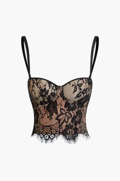 MICAS Corset & Bustier Tops|Tank Tops & Cami-Hook And Eye Lace Bustier Cami Top