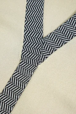 MICAS Long Sleeve Dresses|Knitwear-Illusion Pattern Print Pocket Long-Sleeve Sweater Dress BEIGE