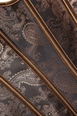 MICAS Corset & Bustier Tops-Jacquard Eyelet Tie Halter Corset Top