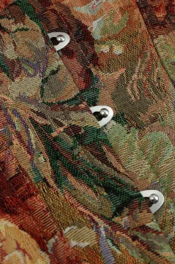 MICAS Tube Tops-Jacquard Tie Back Strapless Contrast Tube Top BURGUNDY