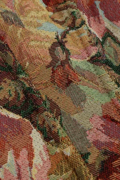 MICAS Tube Tops-Jacquard Tie Back Strapless Contrast Tube Top BURGUNDY