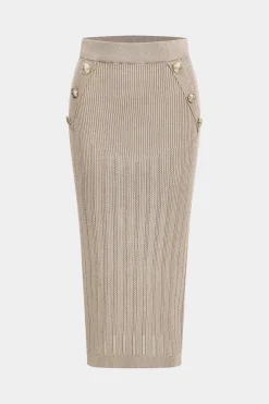 MICAS Knit Sets-Knit Bottom Tank Top And Cardigan And Skirt Set