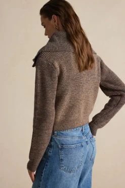 MICAS Outerwear|Knitwear-Knit Button Long-Sleeve Cardigan KHAKI