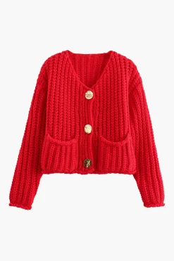 MICAS Knitwear|Outerwear-Knit Button Pocket Cardigan