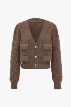 MICAS Outerwear|Outerwear-Knit Button Pocket Sweater Cardigan