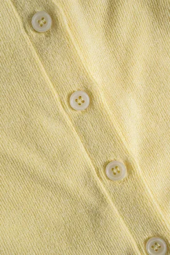 MICAS Knitwear|Knit Tops-Knit Button Square Neck Bell Sleeve Top CREAM YELLOW