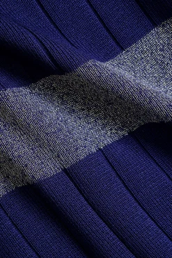 MICAS Knitwear|Knit Sets-Knit Button Sweater Cardigan And Dress Set NAVY