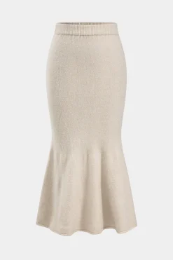 MICAS Knit Sets-Knit Button Tank Top And Cardigan And Skirt Set IVORY