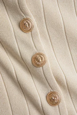 MICAS Knitwear|Knit Sets-Knit Button Vest And Cardigan And Skirt Set