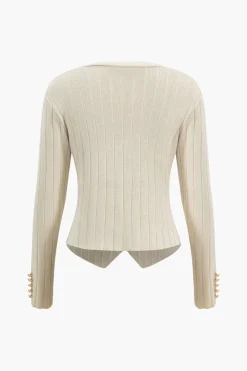 MICAS Knitwear|Knit Sets-Knit Button Vest And Cardigan And Skirt Set