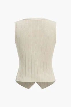 MICAS Knitwear|Knit Sets-Knit Button Vest And Cardigan And Skirt Set